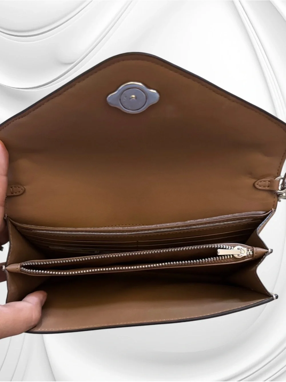 Coach Taupe Tammie Clutch Crossbody Bag